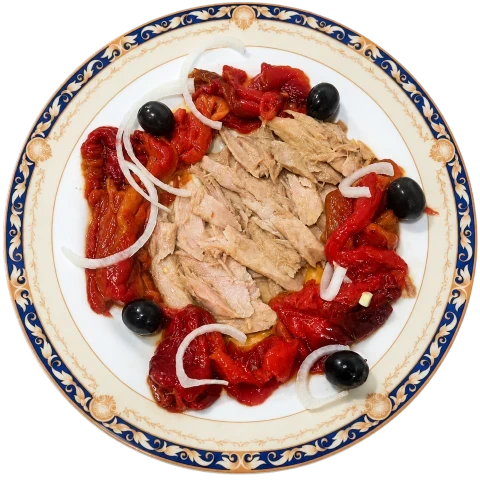 ensalada de pimientos rojos asados con ventresca