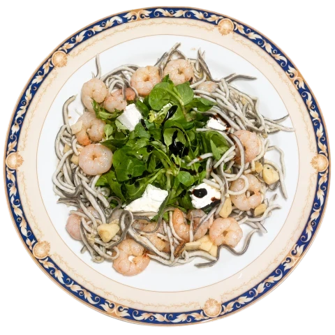 revuelto de gulas y gambas